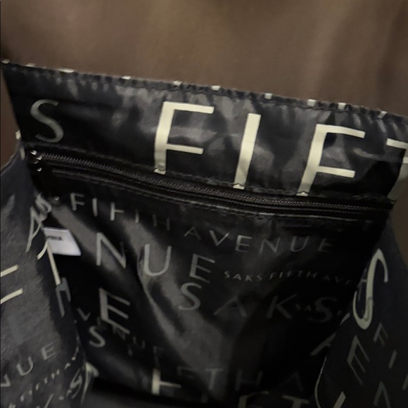 Saks Fifth Avenue Dark Brown Carryall Satin Tote - Picture 11 of 11